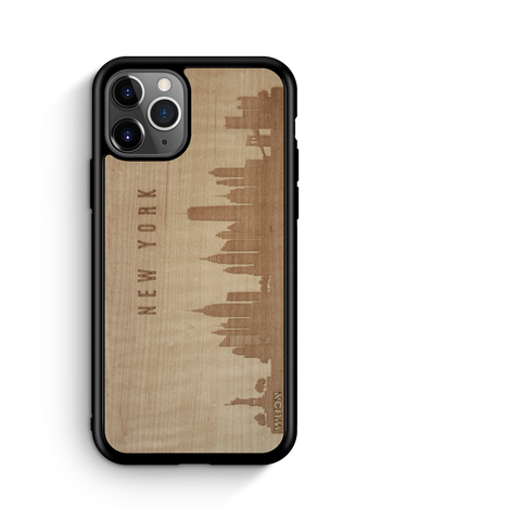 CityScape Wooden Phone Case (New York NY Skyline)