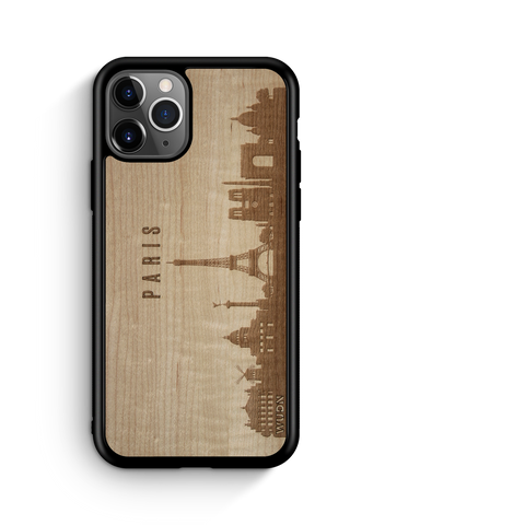 CityScape Wooden Phone Case (Paris France Skyline)