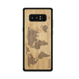 Slim Wooden Phone Case (Bamboo Inlay - World Map Traveler)