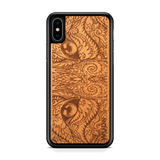 Slim Wooden Phone Case (Mahogany Engraved Cat Eyes)