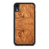 Slim Wooden Phone Case (Mahogany Engraved Cat Eyes)