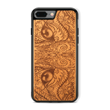 Slim Wooden Phone Case (Mahogany Engraved Cat Eyes)