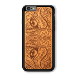 Slim Wooden Phone Case (Mahogany Engraved Cat Eyes)