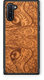 Slim Wooden Phone Case (Mahogany Engraved Cat Eyes)