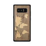 Slim Wooden Phone Case (Walnut Inlay - World Map Traveler)