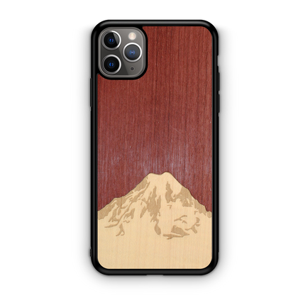 Slim Wooden Phone Case (Mt. Rainier Purple Heart Sky)