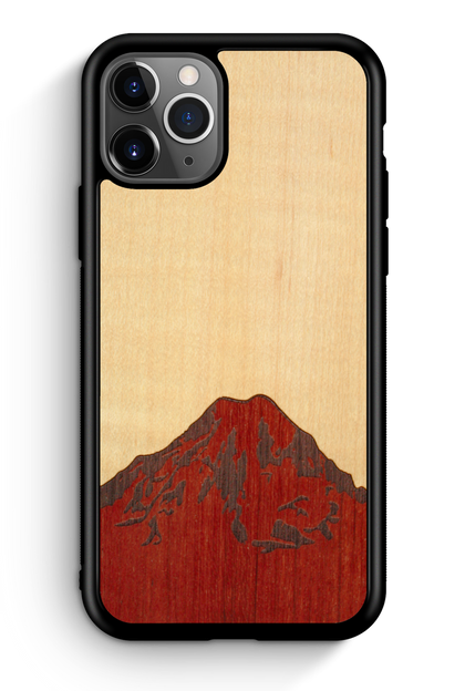 Slim Wooden Phone Case (Mt. Rainier Shimmering Maple Sky)