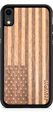 Slim Wooden Phone Case (American Flag in Mahogany)