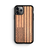 Slim Wooden Phone Case (American Flag in Mahogany)