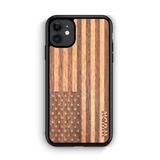 Slim Wooden Phone Case (American Flag in Mahogany)