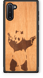 Slim Wooden Phone Case (Banksy Bad Panda in Mahogany)