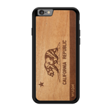 Slim Wooden Phone Case (California Republic Flag in Mahogany)