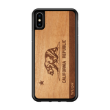 Slim Wooden Phone Case (California Republic Flag in Mahogany)