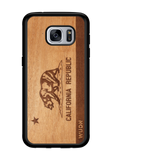 Slim Wooden Phone Case (California Republic Flag in Mahogany)