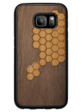 Slim Wooden Phone Case (Honeycomb Inlay with Bamboo & Black Walnut)