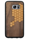 Slim Wooden Phone Case (Honeycomb Inlay with Bamboo & Black Walnut)