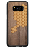 Slim Wooden Phone Case (Honeycomb Inlay with Bamboo & Black Walnut)