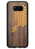 Slim Wooden Phone Case (Honeycomb Inlay with Bamboo & Black Walnut)