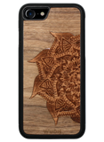 Slim Wooden Phone Case (Mandala Inlay in Walnut & Cedar)