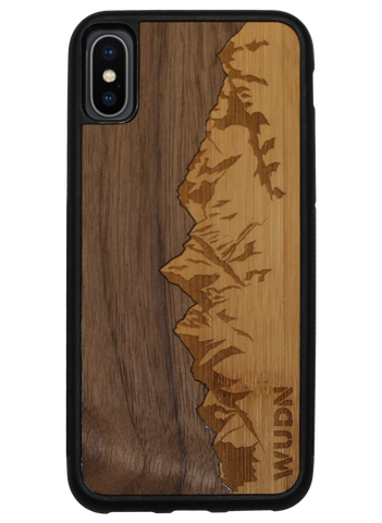 Slim Wooden Phone Case (Sawtooth Mountains Walnut Sky)