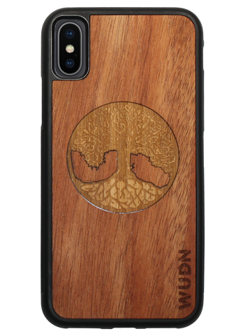 Slim Wooden Phone Case (Tree of Life Inlay with Mahogany & Bamboo)