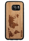 Slim Wooden Phone Case (World Map Traveler in Mahogany)