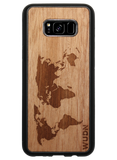 Slim Wooden Phone Case (World Map Traveler in Mahogany)