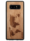 Slim Wooden Phone Case (World Map Traveler in Mahogany)